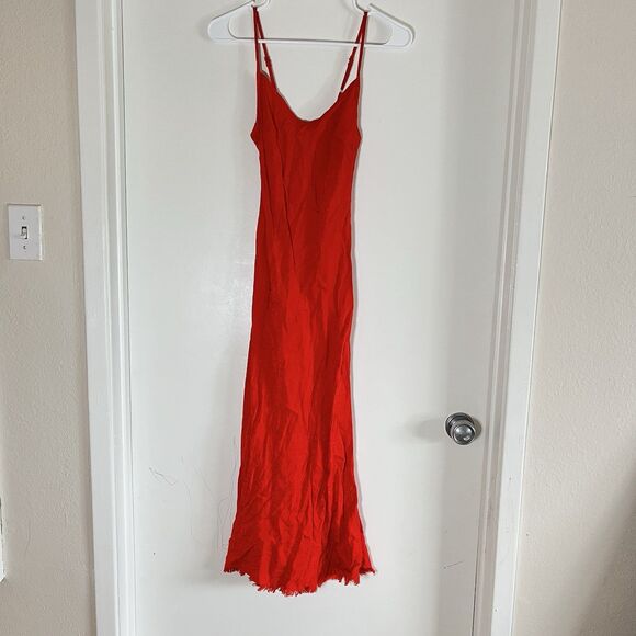 Nation LTD $171 Sofia Bias Cut Slip Dress Sz XS Animal Print Fringe Hem - Picture 1 of 13